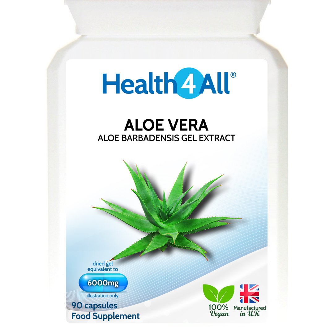 Health4All Aloe Vera Gel 6000mg 90 Capsules (V) Digestive Health