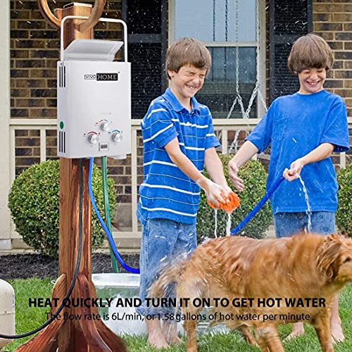 VIVOHOME Outdoor Portable 1.6GPM 6L Propane Gas Tankless Water Heater