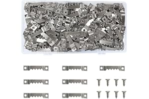 100 Pack Small Sawtooth Picture Hangers with 200 Pieces Screws, Steel Picture Hanging Picture Frames Hangers, Sawtooth Pictur