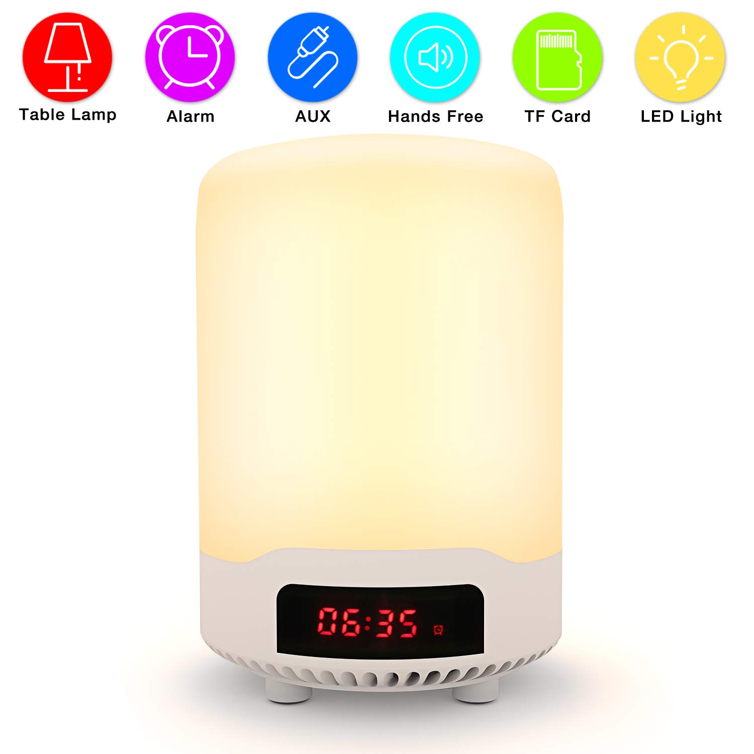 digital colorful led light touch bluetooth speaker