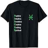 Pisces Personality Astrology Zodiac Sign Horoscope Design T-Shirt