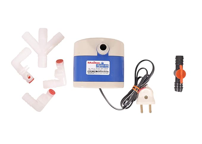 Khaitan Aqua-60 Submersible Pump 18Watt with a Water Flow Control Valve & 3-Way Water