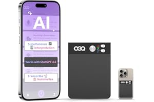 OEQ AI Smart Recorder with Simultaneous Interpretation & Real-timeTranscription,64GB AI Speech Processor Powered by ChatGPT 4.5 with App Control for Students/Creatives/Journalist in Meetings (Black)