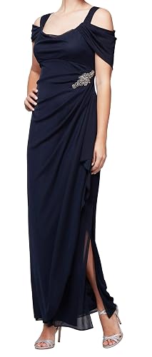 Women's Long Cold Shoulder Dress - Formal Party & Wedding Guest Gown (Regular & Petite Sizes) - View #3