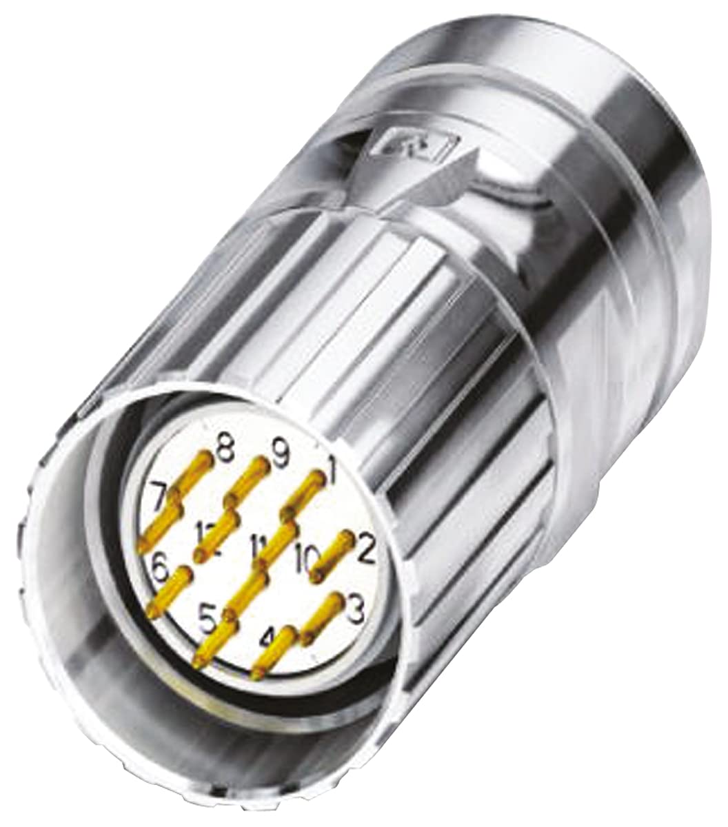 PHOENIX CONTACT circa-19P1N128008 Cable Connector, Screw Locking, M23 Thread Type, 16 + 3 Number of Pins, Pin, 10 mm-14.5 mm Cable Diameter Range, N Coding