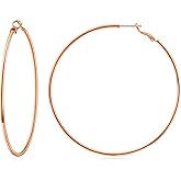 Gacimy Gold Hoop Earrings for Women 14K Gold Plated, 925 Sterling Silver Post Hypoallergenic Earrings Hoops for Women