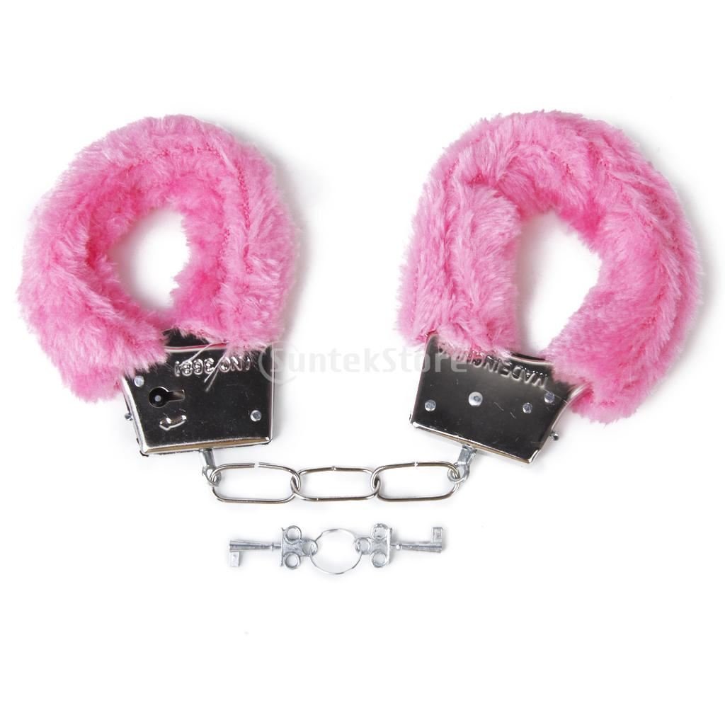 SHATCHI Night Costume Accessories Pink Furry Hand CuffsNovelty Hen