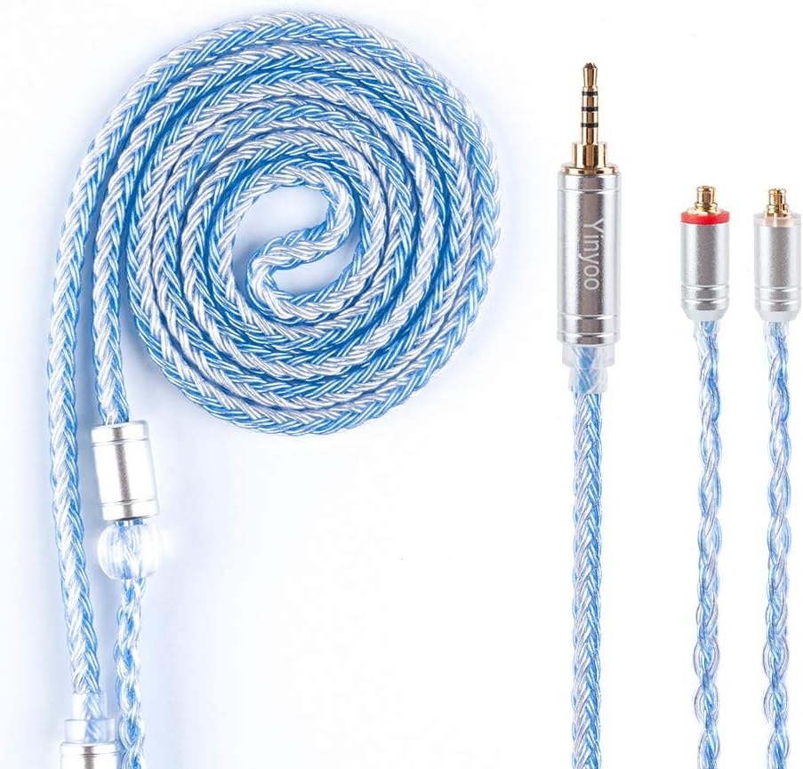 16 Core 2.5mm MMCX Balanced Cable Upgrade Silver Plated MMCX Cable, MMCX Detachable Earphone Cable for Shure 315 425 TRI I3 Tin Audio T3(2.5MM Plug, MMCX)