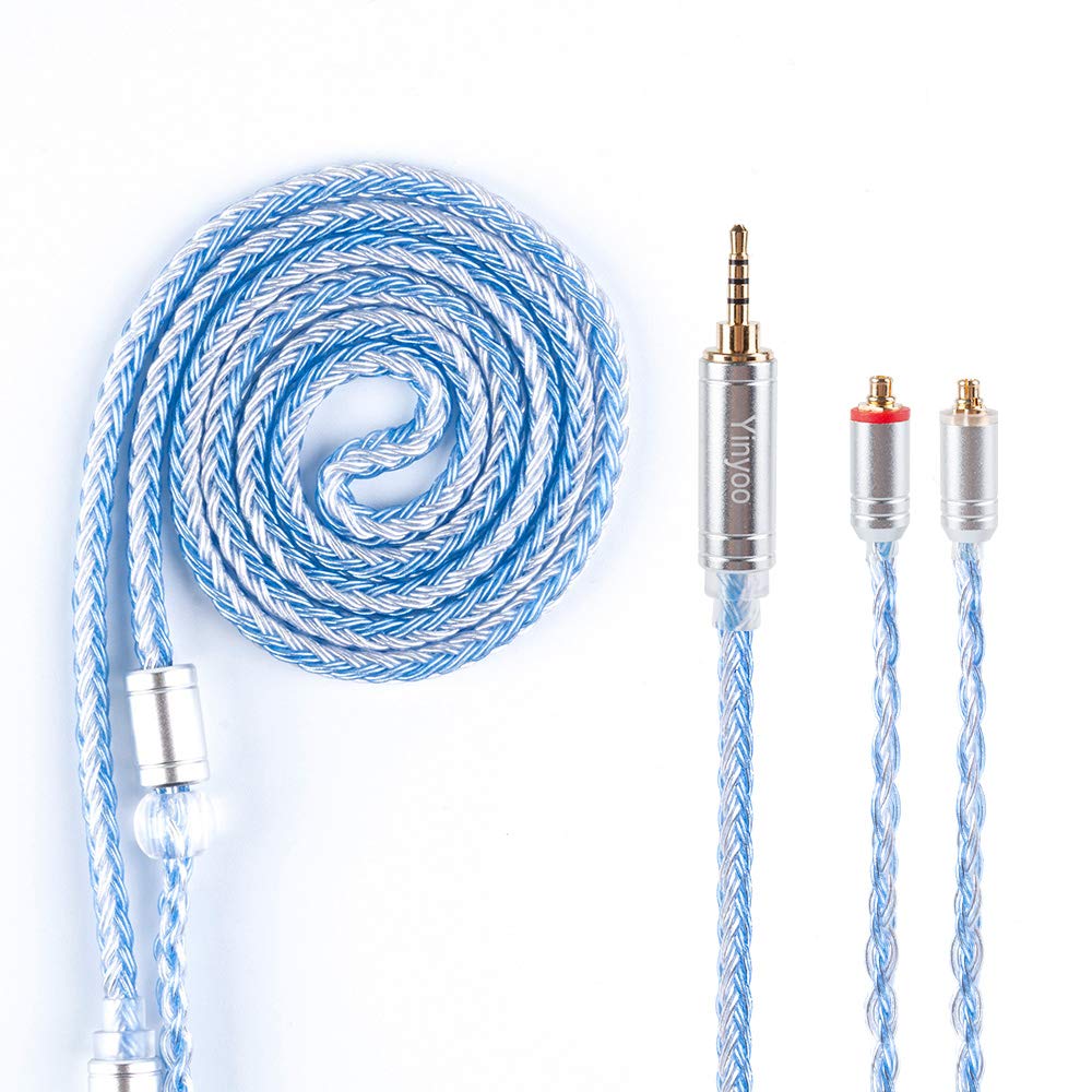 16 Core 2.5mm MMCX Balanced Cable Upgrade Silver Plated MMCX Cable, MMCX Detachable Earphone Cable for Shure 315 425 TRI I3 Tin Audio T3(2.5MM Plug, MMCX)