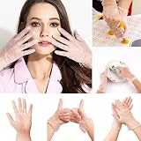 REAL ACCESSORIES New Clear Vinyl Gloves Medium 100pcs Powder Free Box view 4