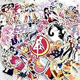 75 Pcs Cartoon Anime Sailor Moon Waterproof Stickers for Laptop Stickers Motorcycle Bicycle Skateboard Luggage Decal Graffiti Patches Stickers for [No-Duplicate Sticker Pack]