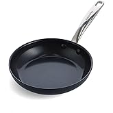 GreenPan Chatham Prime Midnight Hard Anodized Healthy Ceramic Nonstick, 8" Frying Pan Skillet, PFAS-Free, Dishwasher Safe, Oven Safe, Black