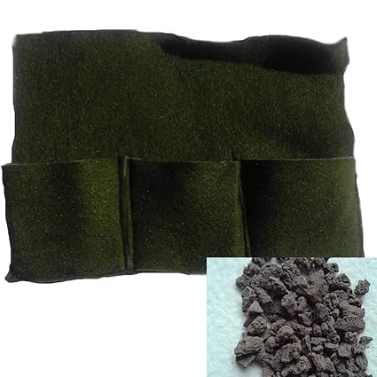 Pflanztasche 3er Mini incl Füllung Lava 4,8 Kg 2-8 mm Körnung Randgestaltung Teich Pflanzen