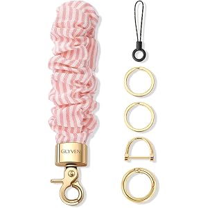 GLYVEN Scrunchie Keychain Wristlet Cute Stretchy Bracelet for Women Keys | Cute Key Chain, Hands-Free Wristlet, Wrist Keychai