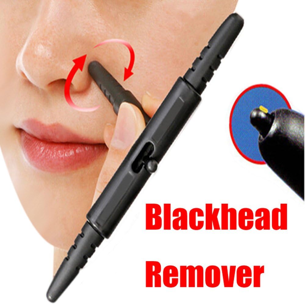 Pore Cleaner Stick Pen Type Makeup Nose Extractor Stick Blackhead Remover Acne Pore Cleaner (black)