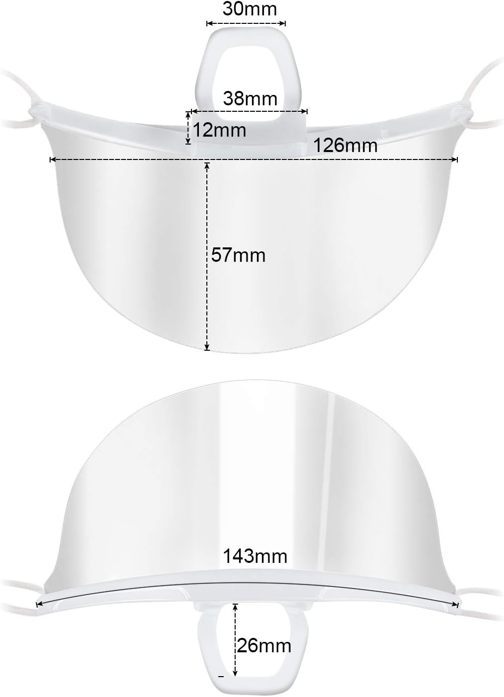 BBTO 5 Pieces Transparent Open Mouth Shield Sanitary Reusable Food Mouth Cover for Restaurant Tattoo Makeup Catering (White): Home & Kitchen