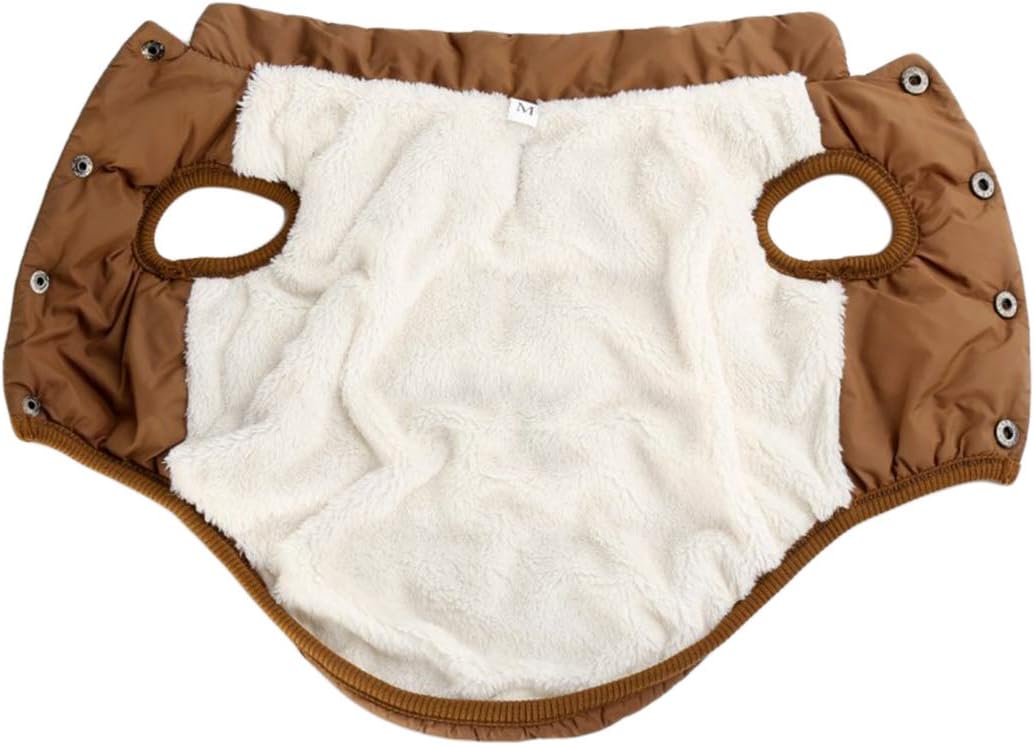 XIAOYU Warm Dog Jacket for Small/Medium Dog Winter Coat, 2 Layers Fleece Lined, Soft Windproof Small Dog Coat, Brown, L - Image 3