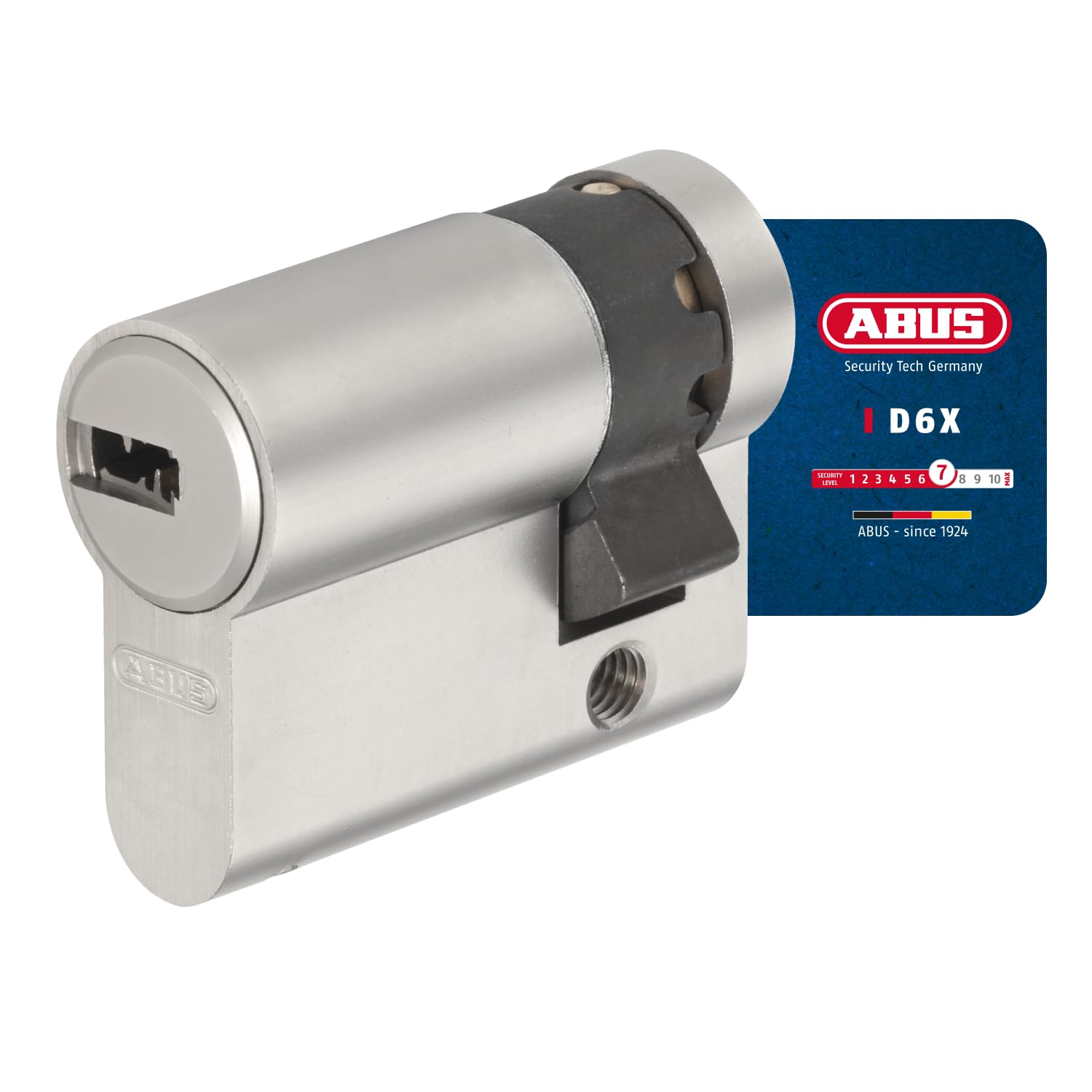 ABUS Profile Cylinder Lock D6XNP 10/30 B/SB with Keycard and 5 Keys, 482946