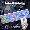 Wired-USB-Gaming-Keyboard-Mouse-Combo-Set-104-Keys-LED-Rainbow-Backlit-12-Multimedia-Keys-Gaming-Keyboard-2400DPI-6-Buttons-Optical-Mouse10-Lighting-Modes-RGB-Mice-Pad-Compatible-with-PC-Laptop-Mac Wired Gaming Keyboard and Mouse Combo, 104 Key LED Rainbow Backlight USB FN Multifunction Key Membrane Keyboard + 2400…