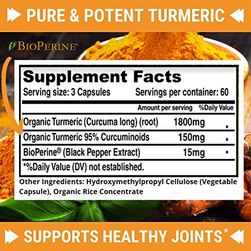 Turmeric Curcumin Max Potency 1950mg with 95 Curcuminoids Extract