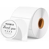 MUNBYN 2 Inch Circle Thermal Sticker Labels, Self-Adhesive Round Direct Thermal Labels for Business, 750 Sheets/1 Roll