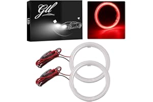 Car Light LED Chips 70MM Angel Eyes Halo Ring Headlight Warning Lamps 12V Red-1pair