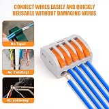 Flintronic 40Pcs Lever-Nut Wire Connectors 2/3/5-Port Compact CI Cable view 6