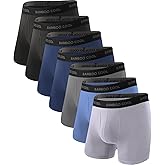 BAMBOO COOL Men's Ultra Breathable Underwear,No Riding Up Boxer Briefs with ComfortFlexible Waistband,Multipack