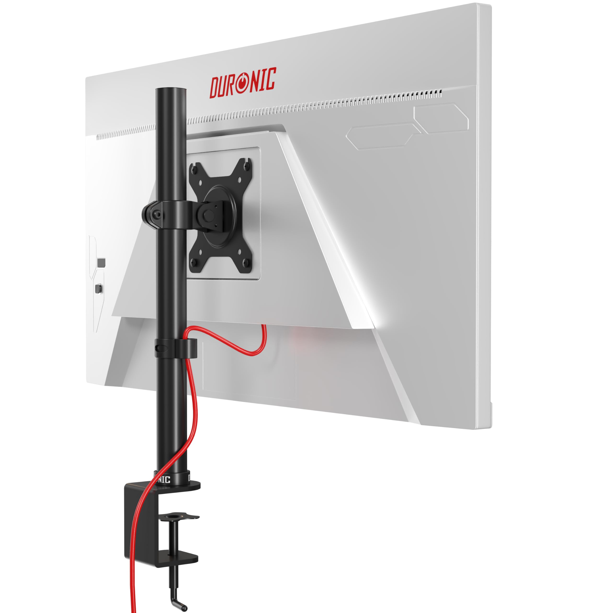 Duronic Single Monitor Arm DM151X1 Height Adjustable Monitor Stand Riser Clamp for 13”-32” PC screens Monitors Desk Mounts with VESA Monitors Mount with 8kg capacity Stand for Desk Gaming