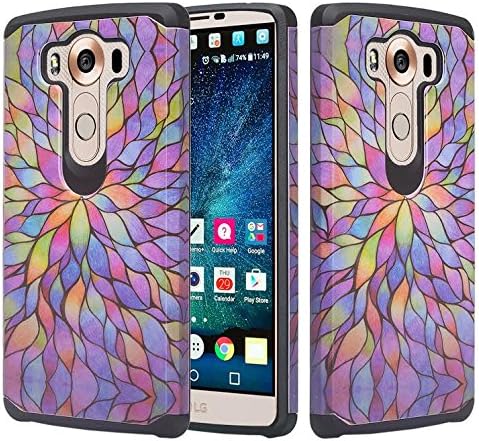 LG V10 Case, [Shock Absorption / Impact Resistant] Hybrid Dual Layer Armor Defender Protective Case Cover for LG V10, LG V10 Hybrid Case (Rainbow)