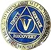 RecoveryChip 5 Year Reflex Blue Gold Plated AA Medallion Alcoholics Anonymous Sobriety Chip