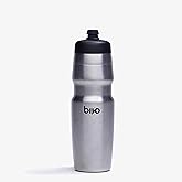 Bivo Duo 25oz Non Insulated Stainless Steel Bike Water Bottle - Lightweight for Cycling, Hiking, Sports - No Plastic Taste, Fits Most Cages, Dishwasher Safe - (Raw)