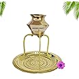 SHIVDEV CRAFT Shivling Jal Abhishek Stand Lota & Plate Without Shiv Lingam for Abhishekam of Lord Shiva with Puja Plate Jaldhara Patra (Brass 12.5 CM Height)