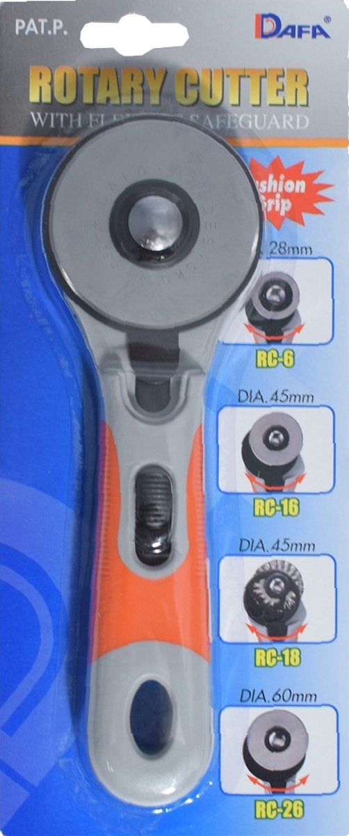 Dafa 60 mm Safeguard Sof Grip Rotary Cutter, Multi-Colour