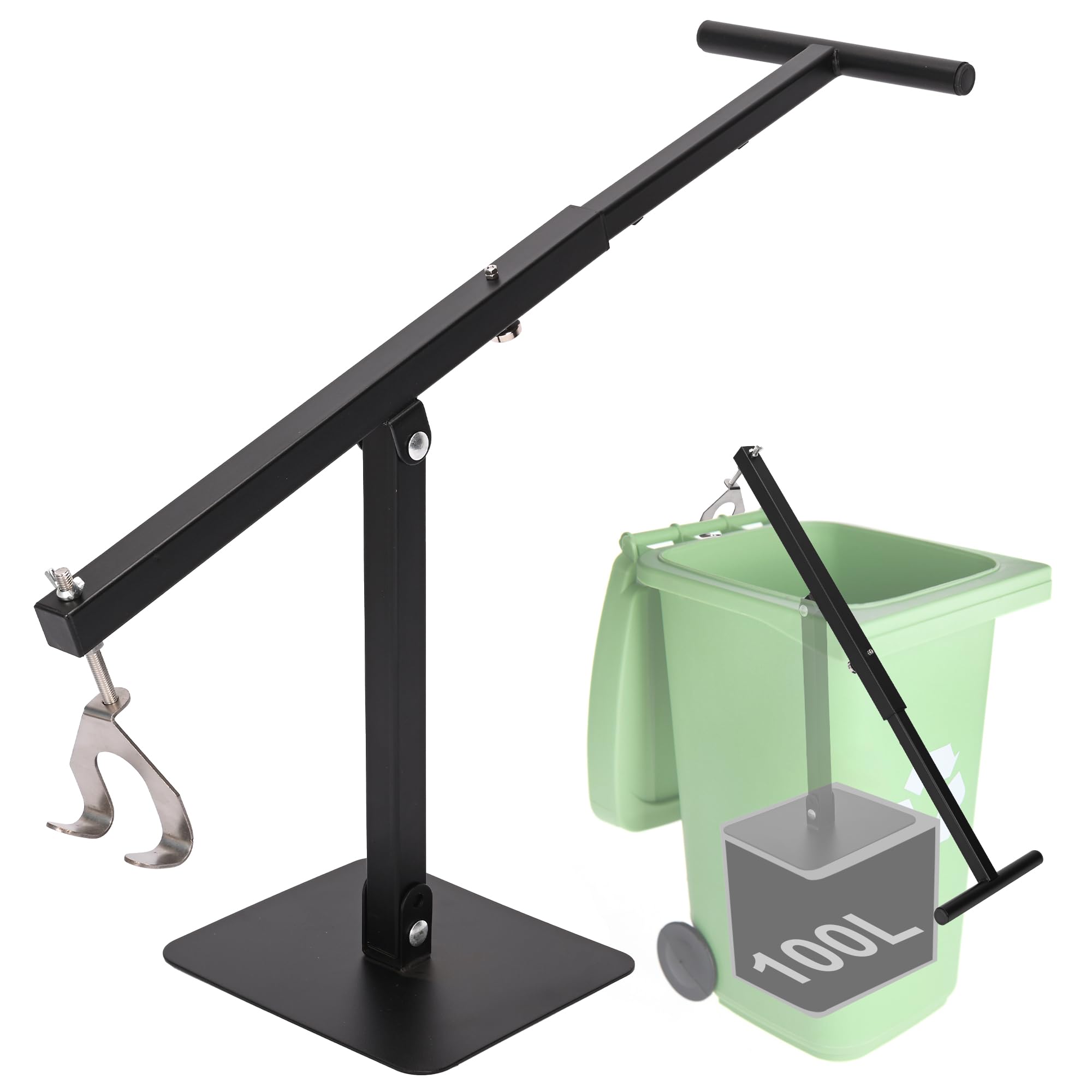 Photo 1 of Touchless Manual Trash Compactor - Trash Can Compactor for Kitchen, Iron Trash Bin Compactor for Outdoor, Garbage Compactor for 60-100l Wheelie Bins