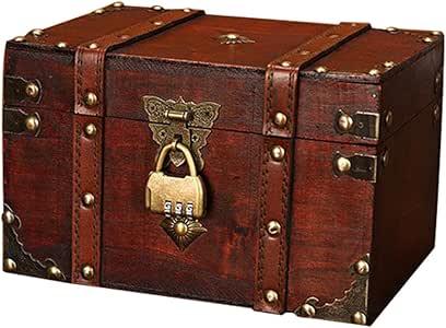 Guru-Shop Gesneden Kleine Kist, Houten Kist, Schatkist in 2 Maten