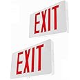 Litufine Ultra Slim LED Exit Sign, Red Letter Emergency exit Lights, 120V-277V Universal Mounting Double Face (2-Pack)