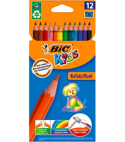 BIC Kids Evolution Triangle ECOlutions Crayons de Couleurs Triangulaires - Couleurs Assorties BIC Kids Evolution Triangle ECOlutions Crayons de Couleurs Triangulaires - Couleurs Assorties