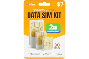 SPEEDTALK MOBILE SpeedTalk Data Only SIM Card Prepaid USA Coverage | 2GB for 30 Days | 5G/ 4G LTE Network for IoT, GPS Trackers, Tablets, Trail Cameras | Triple Cut 3-in-1 SIM Kit | No Voice & No Text