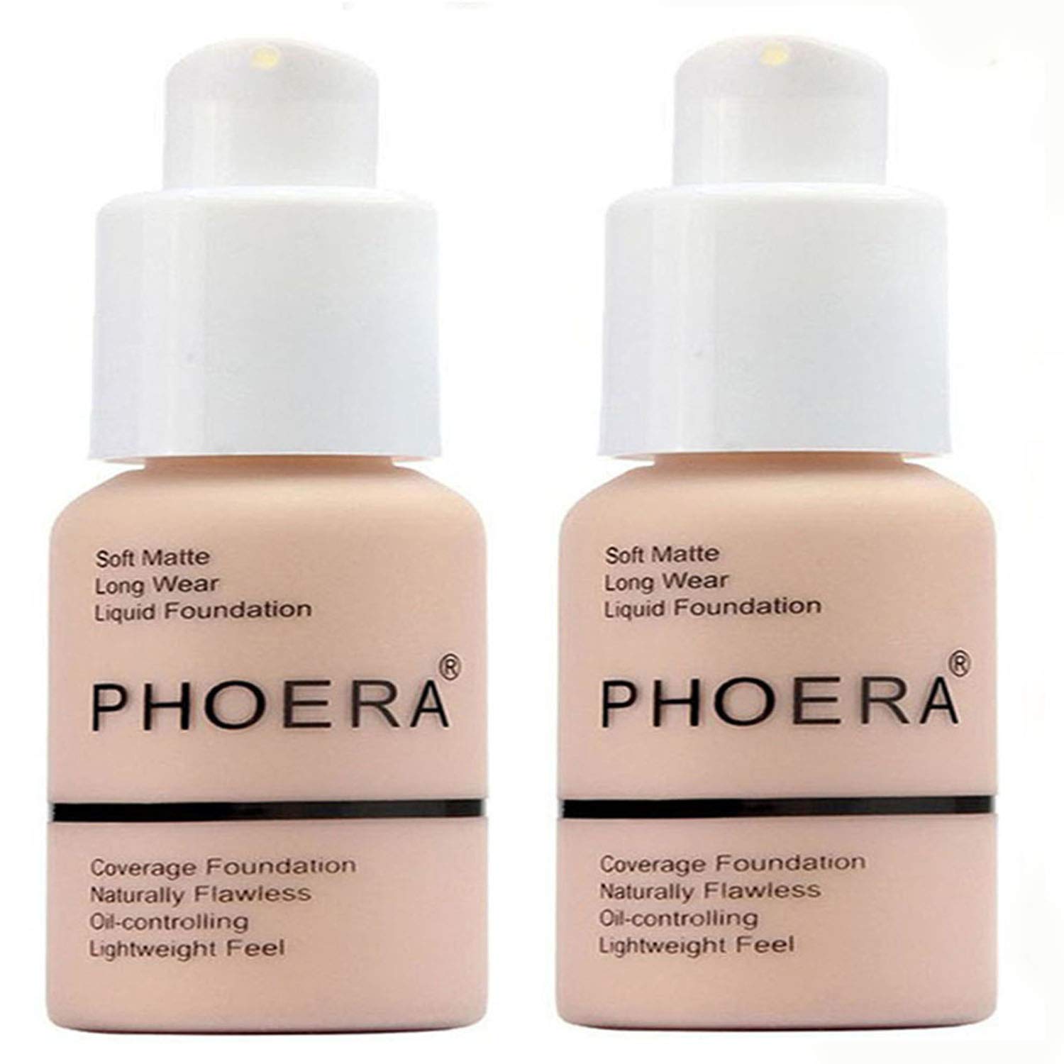 2pcs 30ml Soft Matte Full Coverage Liquid Foundation Brighten Highlighting Matte Oil Control Concealer Facial Blemish Concealer Color Changing Foundation for Women Girls (101)