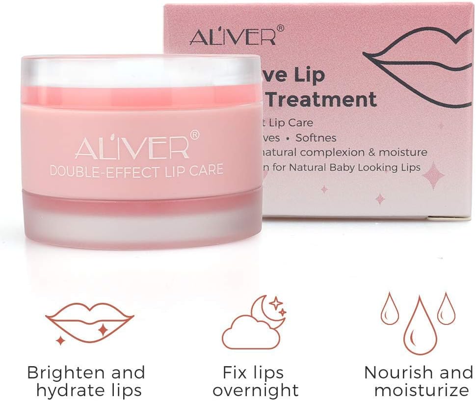 Lip Sleep Mask with two kinds of effective collagen peptide, lip scrub to remove dead skin and