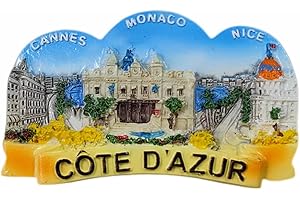 French Riviera Cannes Monaco Nice Refrigerator Magnet Travel Souvenir Fridge Decoration 3D Magnetic Sticker Hand Painted Craf