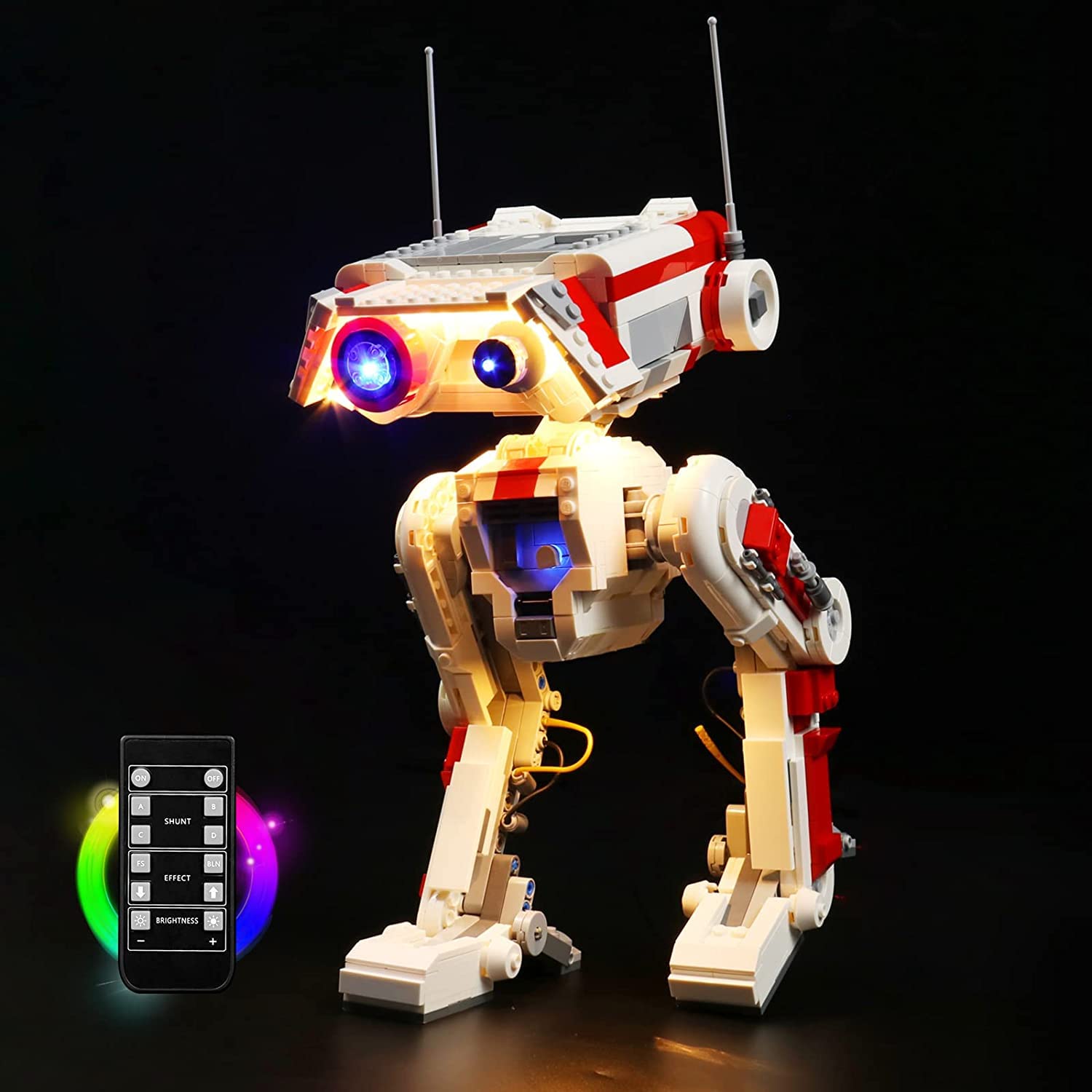 LED Light Set Compatible with Lego 75335 BD-1 Movable Droid Figure, BrickBling Remote Control LED Lighting Set for BD-1 Droid Figure Creative Toy (Not Model)