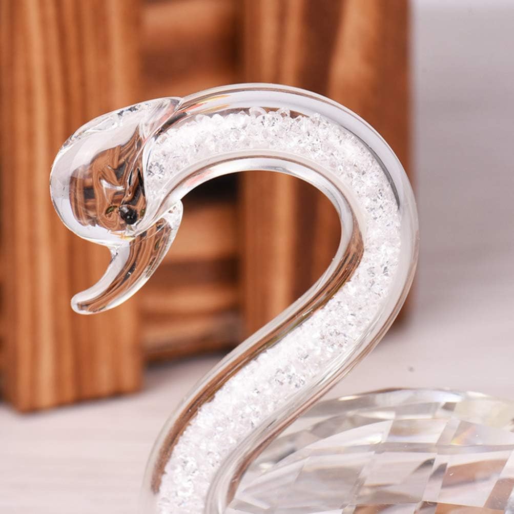 VOSAREA Crystal Swan Figurine Wedding Paperweight Statue Glass Figure Paperweight Ornament Feng Shui Decor Collection for Home Showcase - Image 5
