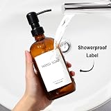 MIUSITE Amber Glass Soap Dispenser 500ml with Stainless Steel Pump - 2 Pack view 5