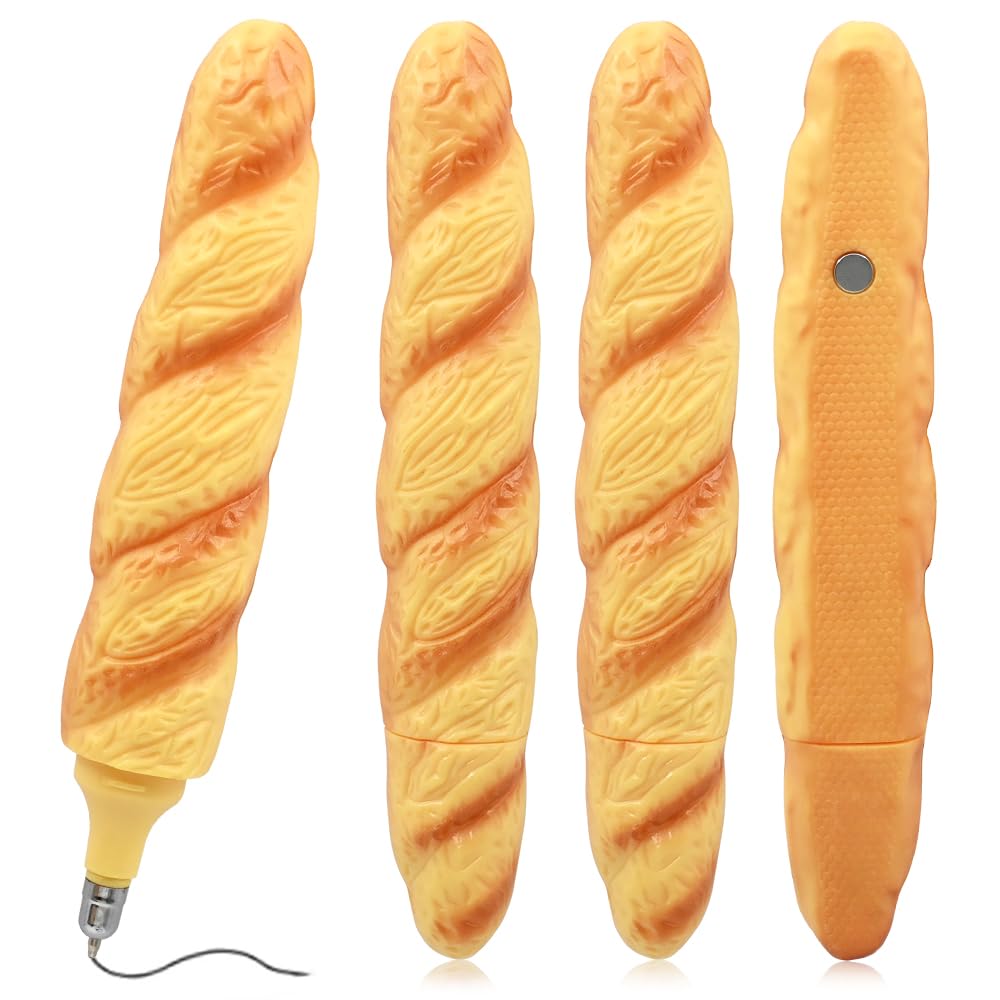 Photo 1 of BieFuDan 4PCS Novelty Ballpoint Pen Funny Writing Pen, 0.5mm Black Ink Pens Creative Fast Food Shaped Pens for Kids Boys Girls, Home School Office Decor Gift Supplies (Baguette)