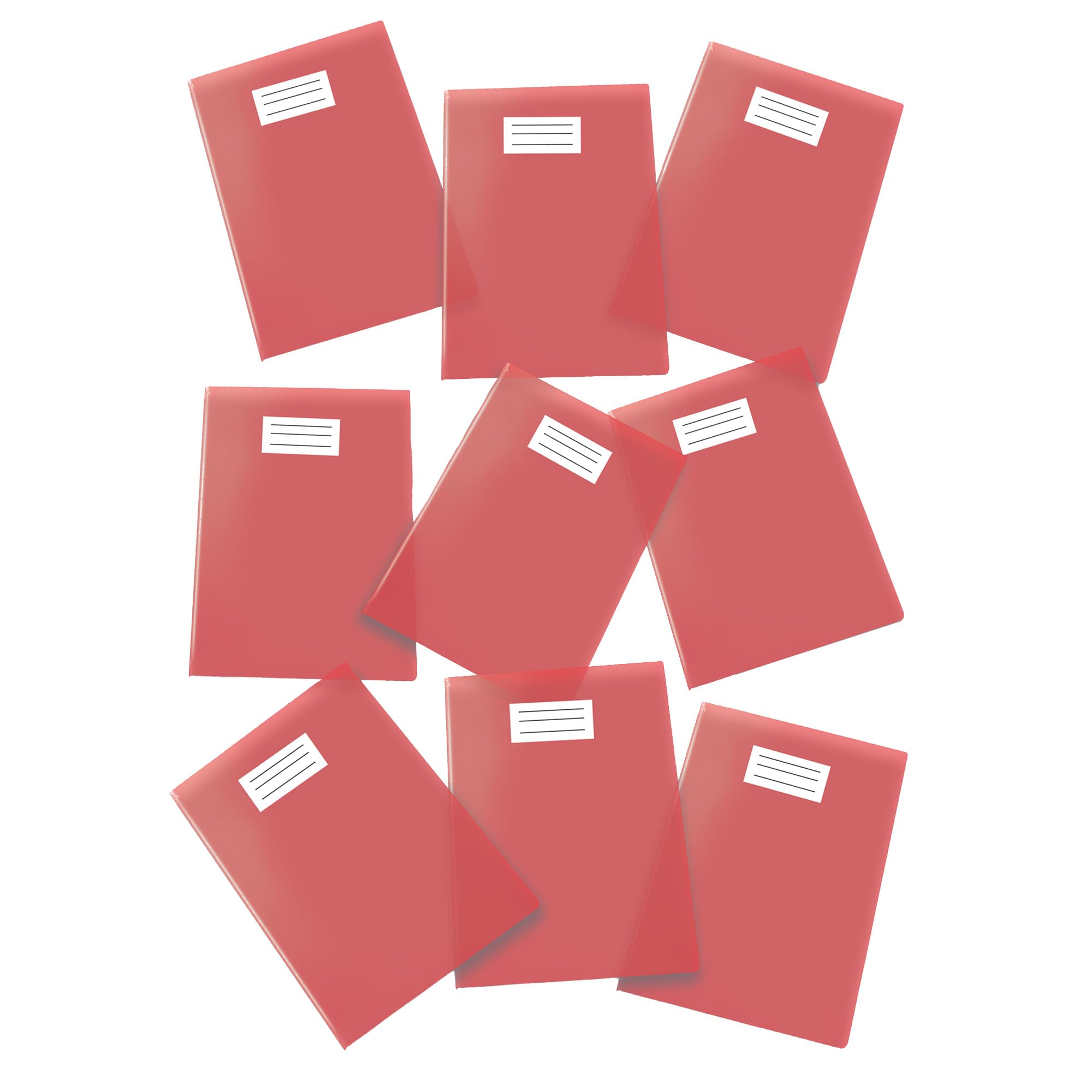 Pigna, 25 x Maxi Coloured Transparent PVC Notebook Cover Notebook Covers A4 210 Micron with Flaps and Corner Pocket Red — image 1