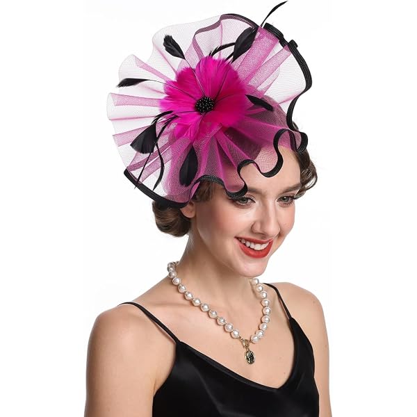 VIMARO Black Fascinator Hats for Women with Colorful Flower  display picture 1