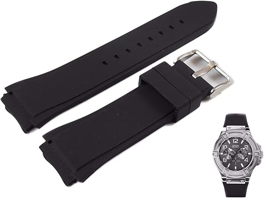 Correa de goma negra compatible para reloj.