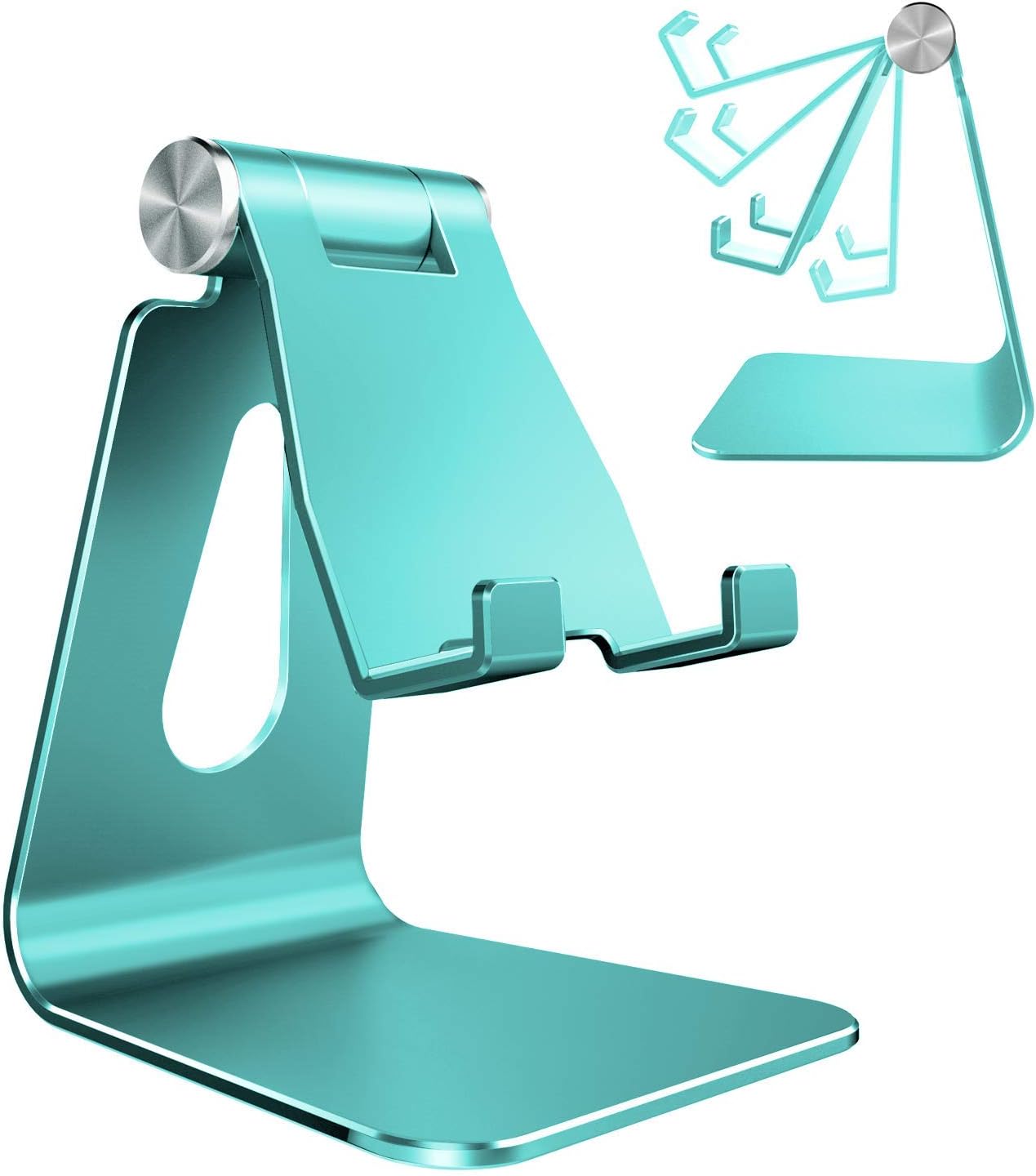 Adjustable Cell Phone Stand, CreaDream Phone Stand, Cradle, Dock, Holder, Aluminum Desktop Stand Compatible with iPhone Xs Max Xr 8 7 6 6s Plus 5s Charging, Accessories Desk,All Smart Phone-Mint Green